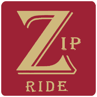 Red logo with "Zip Ride" text.