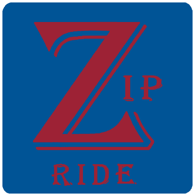 Logo with large "Z" and "Zip Ride".