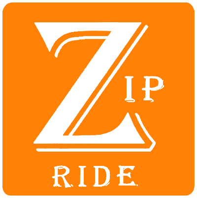 Orange "Zip Ride" logo with large "Z".